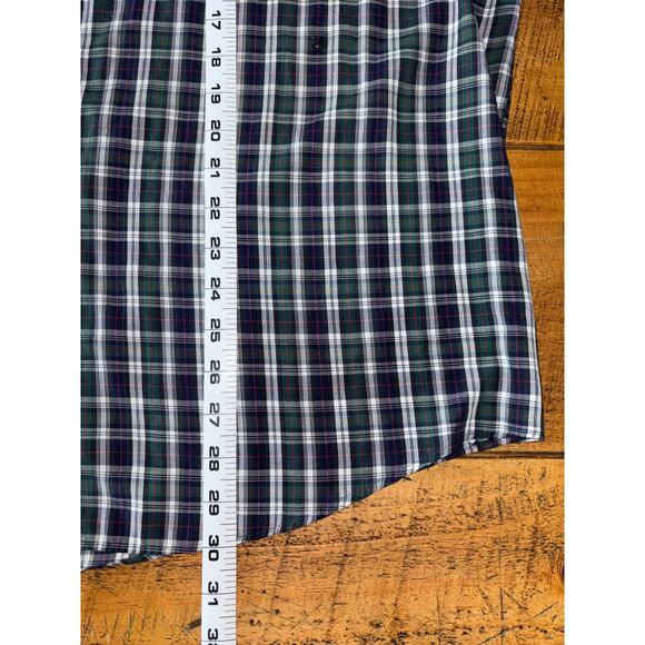 Mens Sutter‎ & Grant Green Navy Plaid Long Sleeve Button Down Shirt Pocket XLT - Picture 7 of 7